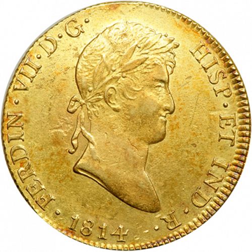 8 Escudos Obverse Image minted in SPAIN in 1814JP (1808-33  -  FERNANDO VII)  - The Coin Database
