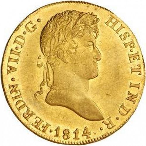 8 Escudos Obverse Image minted in SPAIN in 1814SF (1808-33  -  FERNANDO VII)  - The Coin Database