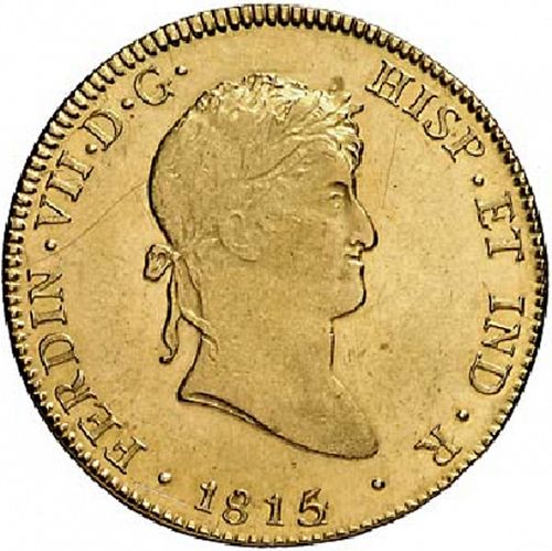 8 Escudos Obverse Image minted in SPAIN in 1815HJ (1808-33  -  FERNANDO VII)  - The Coin Database