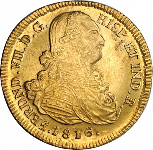 8 Escudos Obverse Image minted in SPAIN in 1816FR (1808-33  -  FERNANDO VII)  - The Coin Database