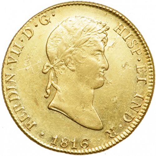 8 Escudos Obverse Image minted in SPAIN in 1816JP (1808-33  -  FERNANDO VII)  - The Coin Database