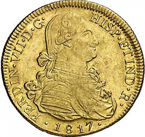 8 Escudos Obverse Image minted in SPAIN in 1817FJ (1808-33  -  FERNANDO VII)  - The Coin Database