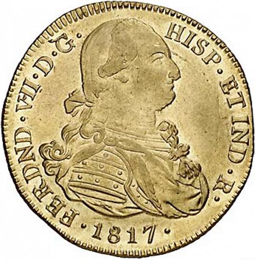 8 Escudos Obverse Image minted in SPAIN in 1817FM (1808-33  -  FERNANDO VII)  - The Coin Database