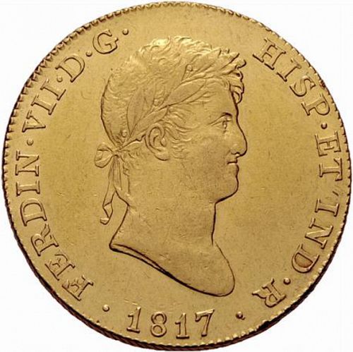 8 Escudos Obverse Image minted in SPAIN in 1817GJ (1808-33  -  FERNANDO VII)  - The Coin Database