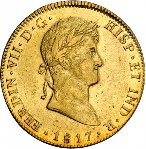 8 Escudos Obverse Image minted in SPAIN in 1817M (1808-33  -  FERNANDO VII)  - The Coin Database