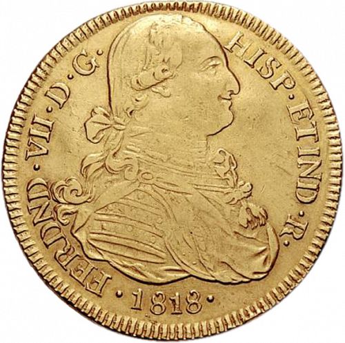 8 Escudos Obverse Image minted in SPAIN in 1818FM (1808-33  -  FERNANDO VII)  - The Coin Database