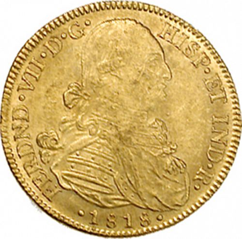8 Escudos Obverse Image minted in SPAIN in 1818JF (1808-33  -  FERNANDO VII)  - The Coin Database