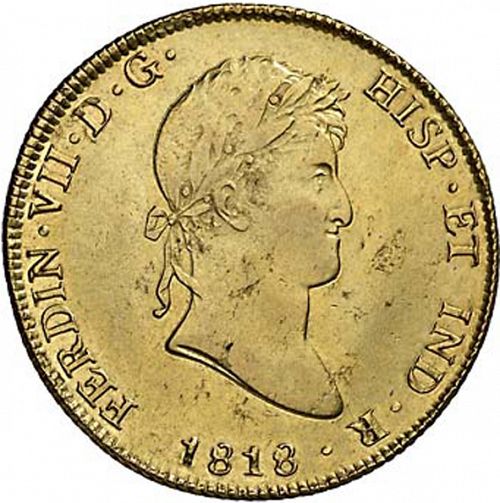 8 Escudos Obverse Image minted in SPAIN in 1818JP (1808-33  -  FERNANDO VII)  - The Coin Database