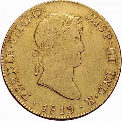 8 Escudos Obverse Image minted in SPAIN in 1819GJ (1808-33  -  FERNANDO VII)  - The Coin Database