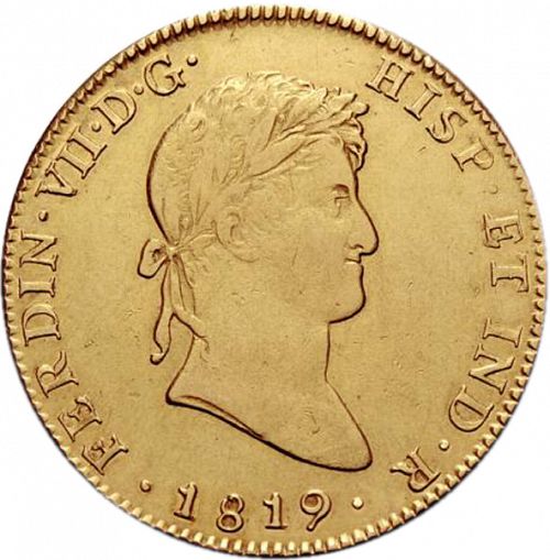 8 Escudos Obverse Image minted in SPAIN in 1819JJ (1808-33  -  FERNANDO VII)  - The Coin Database