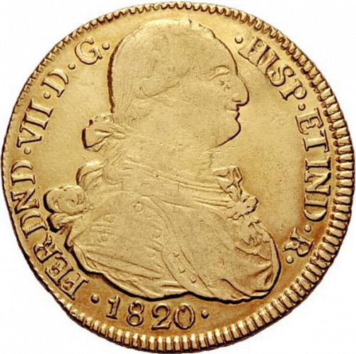 8 Escudos Obverse Image minted in SPAIN in 1820FM (1808-33  -  FERNANDO VII)  - The Coin Database