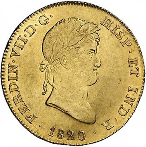 8 Escudos Obverse Image minted in SPAIN in 1820GJ (1808-33  -  FERNANDO VII)  - The Coin Database