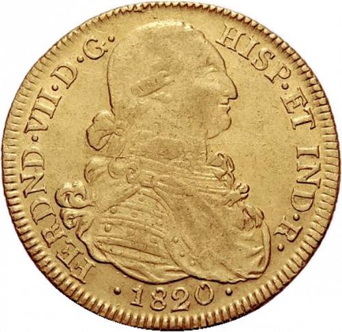 8 Escudos Obverse Image minted in SPAIN in 1820JF (1808-33  -  FERNANDO VII)  - The Coin Database