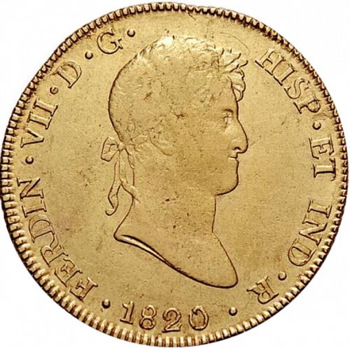 8 Escudos Obverse Image minted in SPAIN in 1820JP (1808-33  -  FERNANDO VII)  - The Coin Database