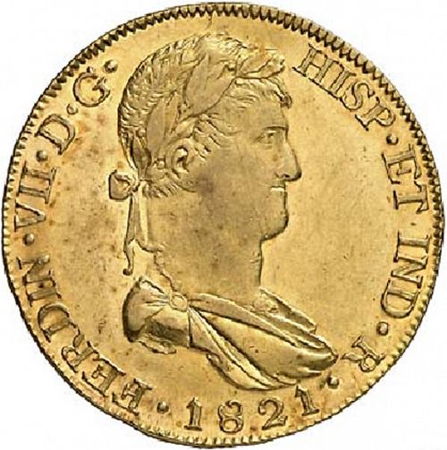 8 Escudos Obverse Image minted in SPAIN in 1821FS (1808-33  -  FERNANDO VII)  - The Coin Database
