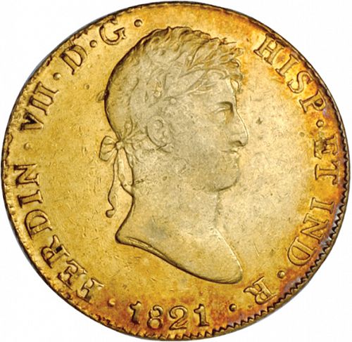 8 Escudos Obverse Image minted in SPAIN in 1821JP (1808-33  -  FERNANDO VII)  - The Coin Database