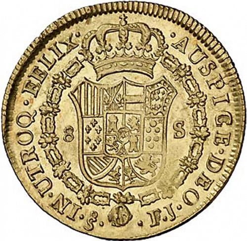 8 Escudos Reverse Image minted in SPAIN in 1808FJ (1808-33  -  FERNANDO VII)  - The Coin Database