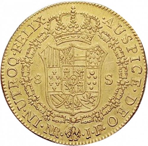 8 Escudos Reverse Image minted in SPAIN in 1808JF (1808-33  -  FERNANDO VII)  - The Coin Database