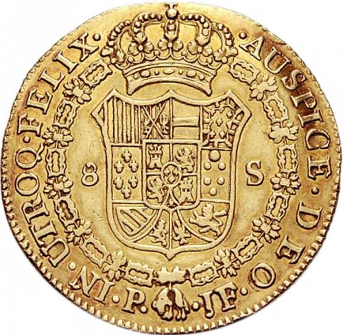 8 Escudos Reverse Image minted in SPAIN in 1808JF (1808-33  -  FERNANDO VII)  - The Coin Database