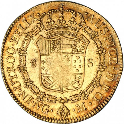 8 Escudos Reverse Image minted in SPAIN in 1808M (1808-33  -  FERNANDO VII)  - The Coin Database