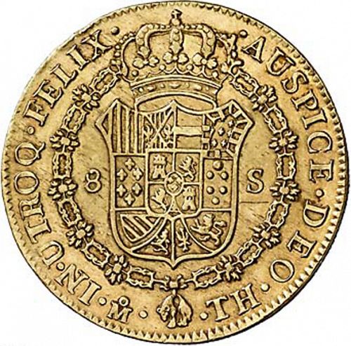 8 Escudos Reverse Image minted in SPAIN in 1808TH (1808-33  -  FERNANDO VII)  - The Coin Database