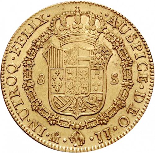 8 Escudos Reverse Image minted in SPAIN in 1812JJ (1808-33  -  FERNANDO VII)  - The Coin Database