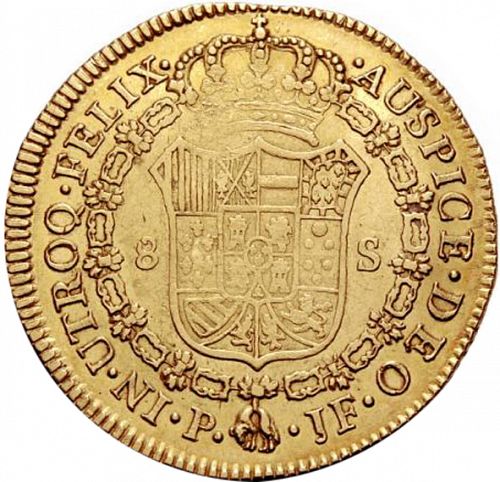 8 Escudos Reverse Image minted in SPAIN in 1813JF (1808-33  -  FERNANDO VII)  - The Coin Database