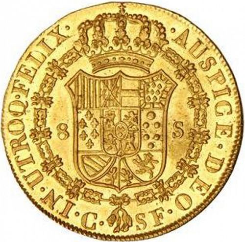 8 Escudos Reverse Image minted in SPAIN in 1814SF (1808-33  -  FERNANDO VII)  - The Coin Database