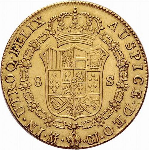 8 Escudos Reverse Image minted in SPAIN in 1816GJ (1808-33  -  FERNANDO VII)  - The Coin Database