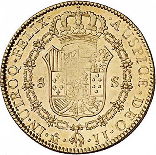 8 Escudos Reverse Image minted in SPAIN in 1818JJ (1808-33  -  FERNANDO VII)  - The Coin Database