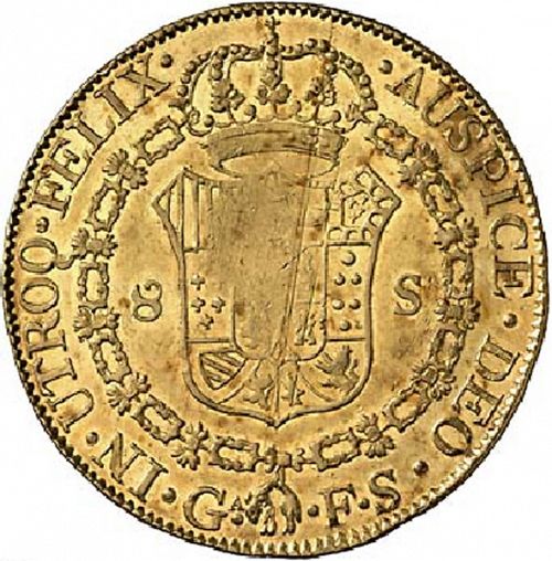 8 Escudos Reverse Image minted in SPAIN in 1821FS (1808-33  -  FERNANDO VII)  - The Coin Database