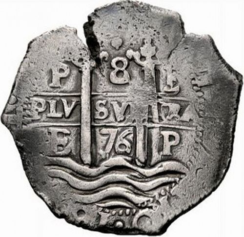 8 Reales Obverse Image minted in SPAIN in 1676E (1665-00  -  CARLOS II)  - The Coin Database