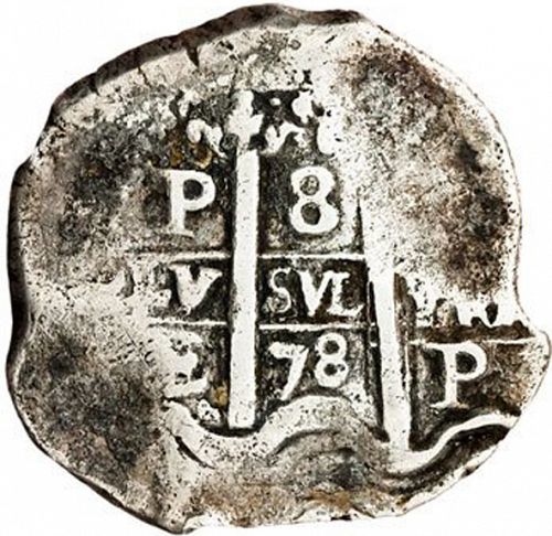 8 Reales Obverse Image minted in SPAIN in 1678E (1665-00  -  CARLOS II)  - The Coin Database