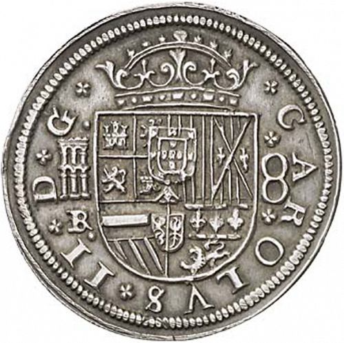 8 Reales Obverse Image minted in SPAIN in 1683BR (1665-00  -  CARLOS II)  - The Coin Database