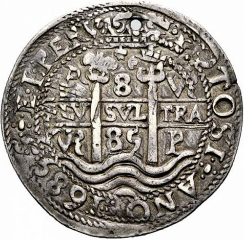 8 Reales Obverse Image minted in SPAIN in 1685VR (1665-00  -  CARLOS II)  - The Coin Database