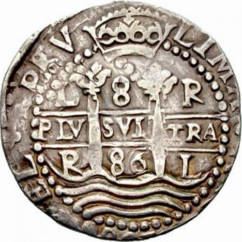 8 Reales Obverse Image minted in SPAIN in 1686R (1665-00  -  CARLOS II)  - The Coin Database