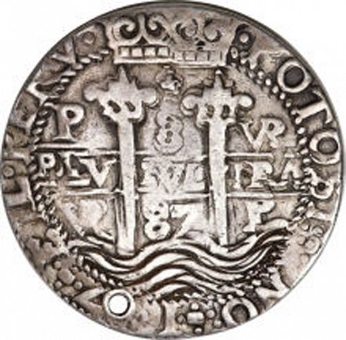 8 Reales Obverse Image minted in SPAIN in 1687VR (1665-00  -  CARLOS II)  - The Coin Database