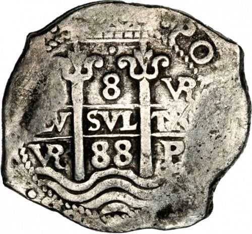 8 Reales Obverse Image minted in SPAIN in 1688VR (1665-00  -  CARLOS II)  - The Coin Database