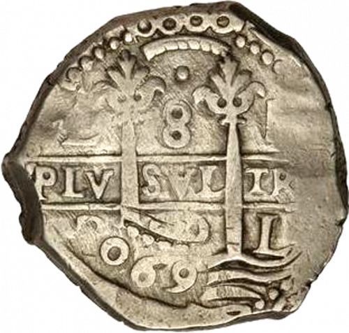 8 Reales Obverse Image minted in SPAIN in 1690R (1665-00  -  CARLOS II)  - The Coin Database