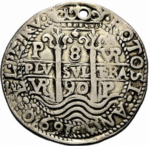 8 Reales Obverse Image minted in SPAIN in 1690VR (1665-00  -  CARLOS II)  - The Coin Database