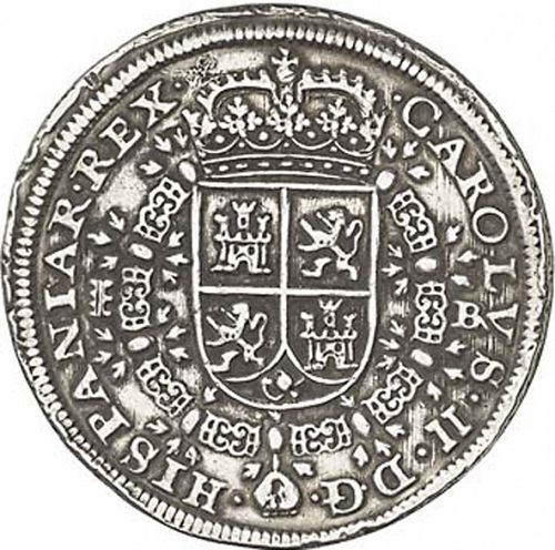 8 Reales Obverse Image minted in SPAIN in 1691BR (1665-00  -  CARLOS II)  - The Coin Database