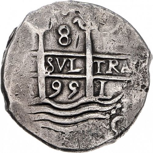 8 Reales Obverse Image minted in SPAIN in 1699H (1665-00  -  CARLOS II)  - The Coin Database