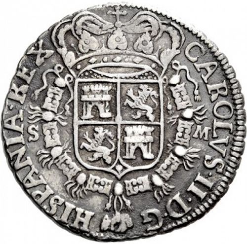 8 Reales Obverse Image minted in SPAIN in 1700M (1665-00  -  CARLOS II)  - The Coin Database