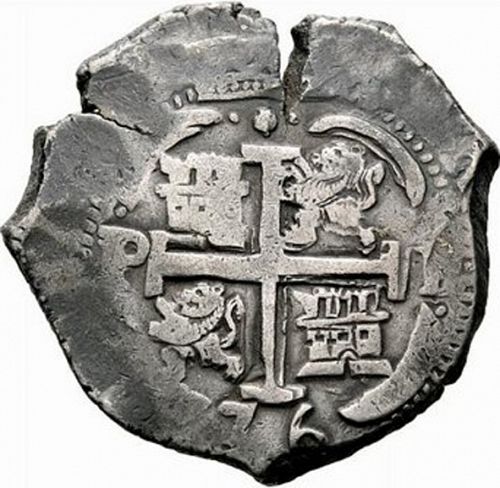 8 Reales Reverse Image minted in SPAIN in 1676E (1665-00  -  CARLOS II)  - The Coin Database