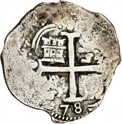 8 Reales Reverse Image minted in SPAIN in 1678E (1665-00  -  CARLOS II)  - The Coin Database