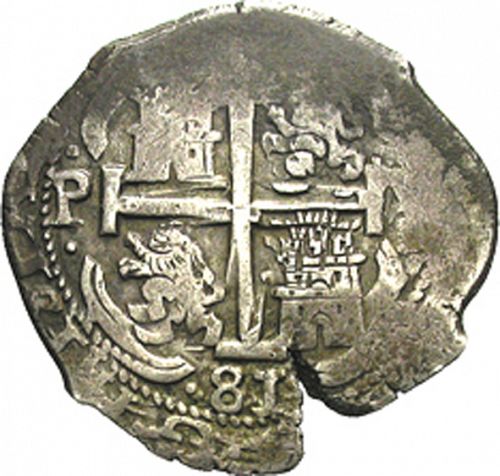 8 Reales Reverse Image minted in SPAIN in 1681V (1665-00  -  CARLOS II)  - The Coin Database