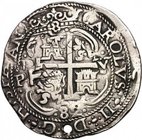 8 Reales Reverse Image minted in SPAIN in 1682V (1665-00  -  CARLOS II)  - The Coin Database