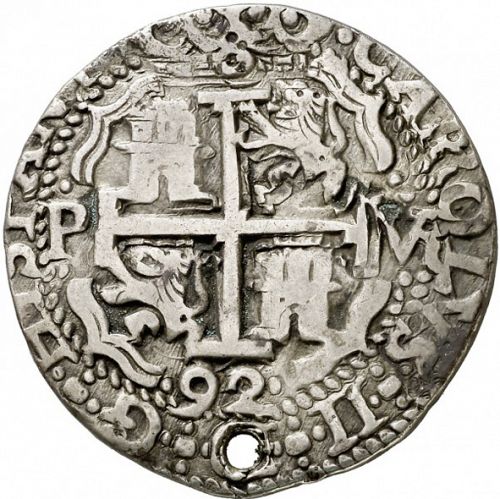 8 Reales Reverse Image minted in SPAIN in 1692VR (1665-00  -  CARLOS II)  - The Coin Database