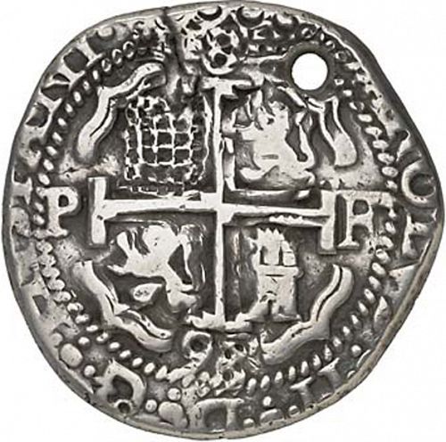 8 Reales Reverse Image minted in SPAIN in 1698F (1665-00  -  CARLOS II)  - The Coin Database