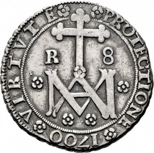 8 Reales Reverse Image minted in SPAIN in 1700M (1665-00  -  CARLOS II)  - The Coin Database